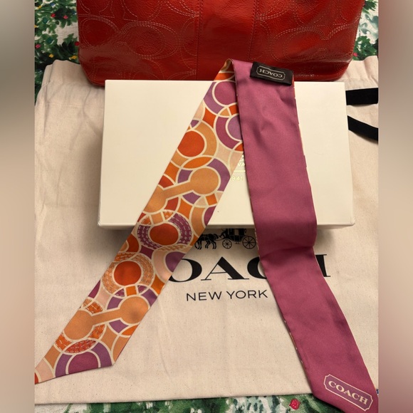 Coach Persimmon Signature Patent Leather Kiss-lock Satchel #F19215 NWT - Picture 11 of 11